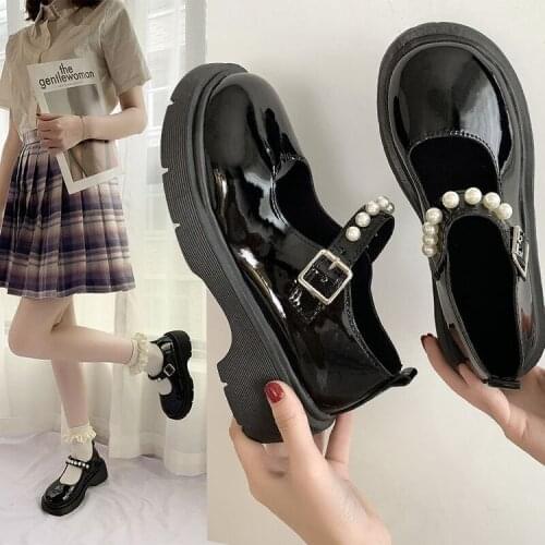 Women Student Shoes Japanese Style Ankle Strap Round Toe High Heels Platform Leather Shoes Cute Lolita JK Girls Mary Jane Shoes