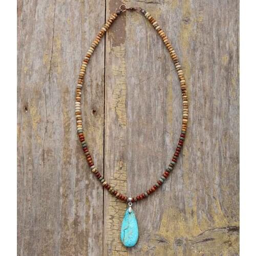 Women Pendant Necklace Natural Stones Ethic Choker Necklace Jewelry Torques Necklace Gifts