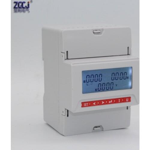 3 phase 3 wire , and 3 phase 4 wire din type 3 phase voltage meter LCD din voltmeter Line-Line voltage Line-Neutral with RS485