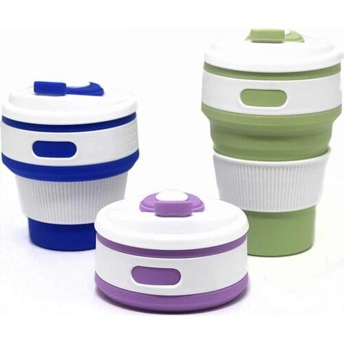 Silicone Hot Folding Cup Portable Telescopic Silicone Cup Drinking Multifunctional Silicone Folding Cup Travel Mug coffee cup