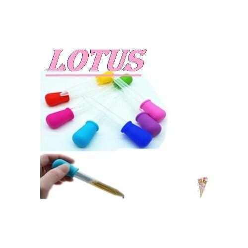 5ml Clear Silicone Plastic Baby Medicine Dropper Spoon Pipette Liquid Food Dropper Burette 12cm*2cm Color Randomly