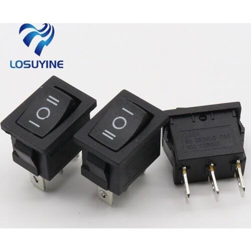5pcs 3 position rocker switch 3 pins on off on snap switch