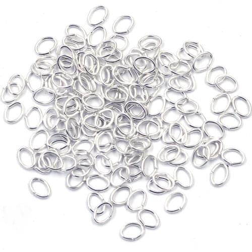 500Pcs Open Jump Rings Oval Alloy Silver Plated Jewelry DIY Findings Charms 5x4mm