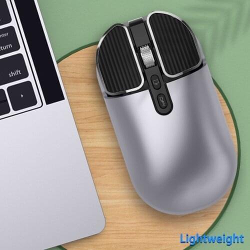 Wireless Mouse 2.4G and Bluetooth Mouse Rechargeable Adjustable DPI for Phones and Computers