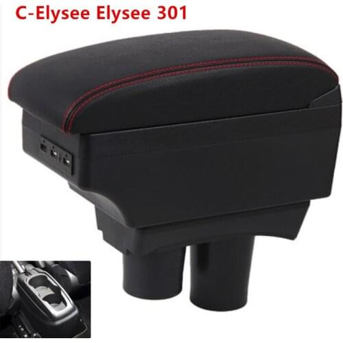 For C-Elysee Elysee 301 armrest box central Store content Storage box USB interface