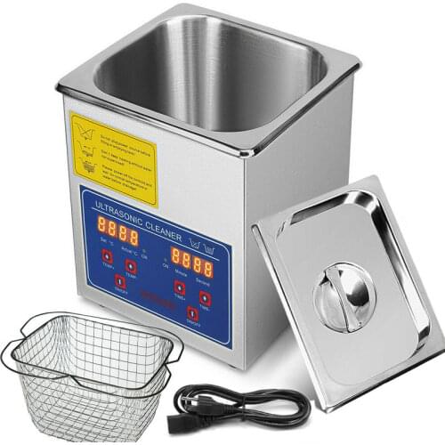Digital 1.3L 50W 40kHz Mini Ultrasonic Cleaning Machine Ultrasound Cleaner Bath Baskets Jewelry Watch Dental Injector Pump Parts