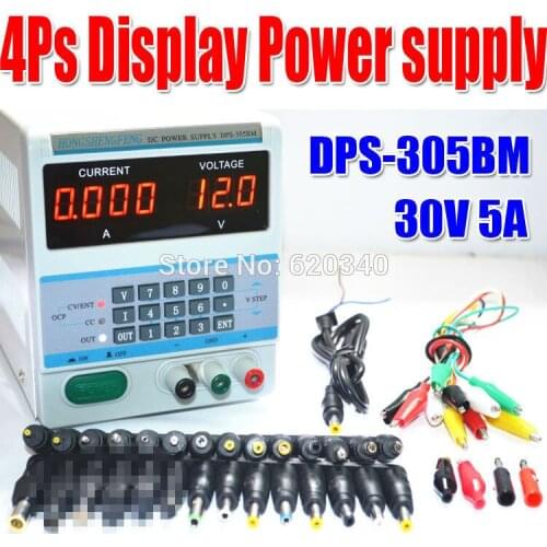 4Ps Display 220V/110V Digital Control 30v 5a adjustable digital dc power supply DPS-305BM for Laptop Repair with 37 free Plugs