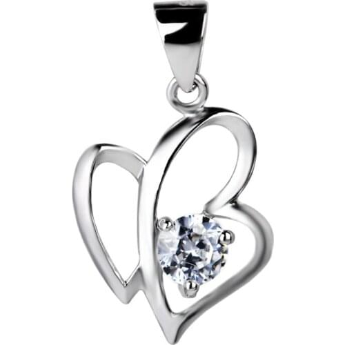 GND0253 925 Sterling Silver Pendant Beauty Luxury Classic Crystal Hollow Love Heart Necklaces Pendants Fashion Jewelry For Women