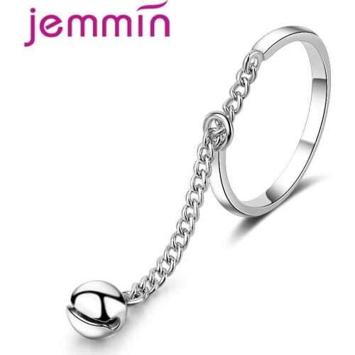 Exquisite Bijoux Fashion Bell Pendant Chain Wedding & Engagement Ring for Women Party Formal Occasions Fingers Accessory