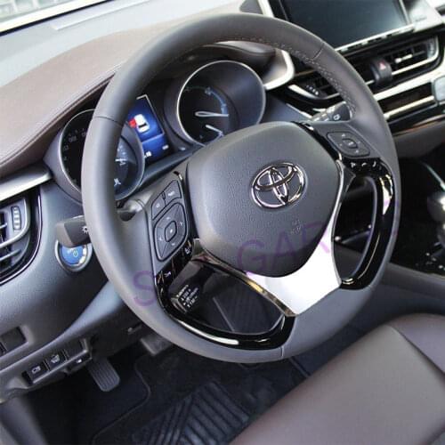 JY ABS Silver Car Steering Wheel Panel Garnish Cover Trim Protector Accessories For Toyota C-HR CHR 2017-2018