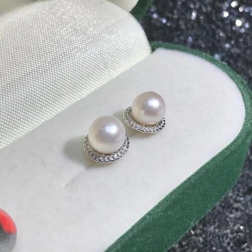 Classical 925 Sterling Silver Earrings Findings Settings Base Mountings Parts for Pearls Agate Crystal Stones Jade 5pairs/lot