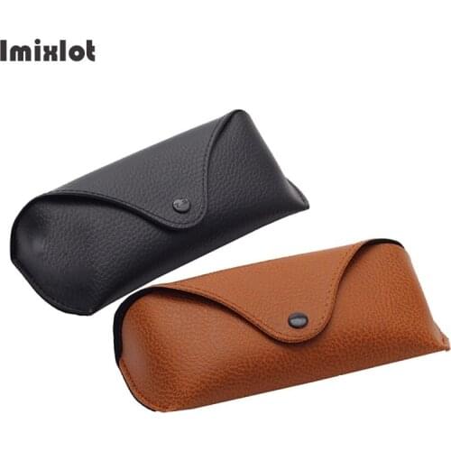 Classic Men Women Portable Glasses Case Magnetic PU Leather Fold-able Glasses Box For Eyeglass Black Brown Sunglasses Case