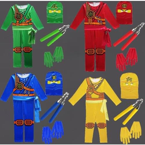 Phantom Boy Costume Kids Fancy Party Dress Up Halloween Costume for Kids Christmas Ninja Cosplay Superhero Jumpsuit Set