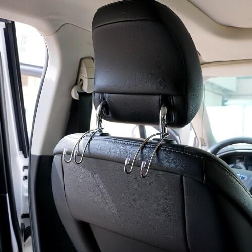 LEEPEE Car Hanger Holder Hook for Bag Purse 1 Pair Stainless Steel Car Seat Back Clips Auto Fastener Clip Concise Handrest