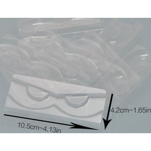 Wholesale 100/pack clear lash trays plastic mink lashes holder eyelash tray for eyelash packaging box package case bulk vendors