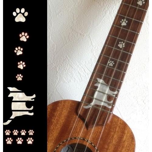 Fret Markers Inlay Stickers Decals for Ukulele - Soprano/Concert/Tenor, Cat Foot Print / Cat Paws