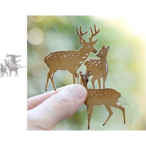 Mmao Crafts Metal Steel Cutting Dies New 3Pcs Deer decoration Stencil For DIY Scrapbooking Paper/photo Cards Embossing Dies