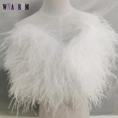 New cardioid design 100% natural ostrich hair bra underwear womens fur coat real ostrich fur coat Suitable for party wedding