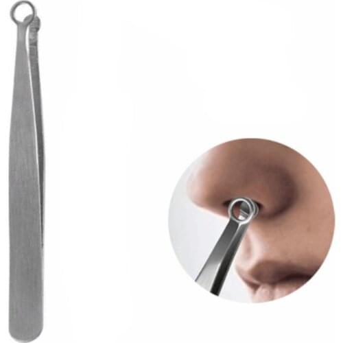 Stainless Steel Tweezer Eyebrow Face Nose Hair Clip Round Tweezer Nose Hair Trimmer Tool Multifunctional Clip