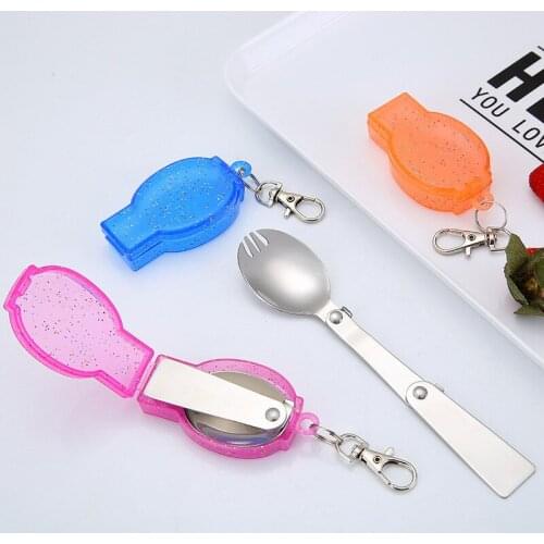 Portable Picnic Camp Spoon Fold Spork Fork Stainless Pocket Spoon Fork Light Small Foldable Cookware Fork Picnic Tool Tableware
