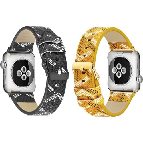 Fashion Genuine Leather for Apple Watch Bands 38 40mm 42 44mm for iWatch SE Womens Strap Classic Wristband Series 6 5 4 3 2