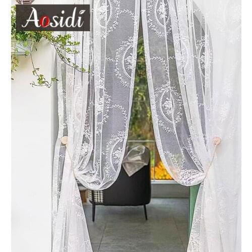 Luxury Tulle Curtains for Living Room Window Curtain White Voile Sheer Bedroom Curtains Girls Drapes Panels Rideau Occultant