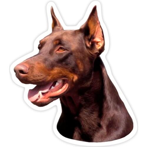 S40227# Doberman Various Sizes PVC Decal Car Sticker Waterproof on Bumper Rear Window Laptop Refrigerator Toilet