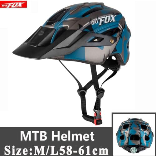 BATFOX cycling helmet MTB mountain bike helmet adult man EPS Ultralight Helmets capacete de ciclismo bicycle helmet with visor