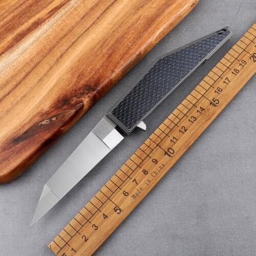 Outdoor camping M390 blade high hardness carbon fiber handle tactical hunting self-defense fishing fruit EDC tool folding knife
