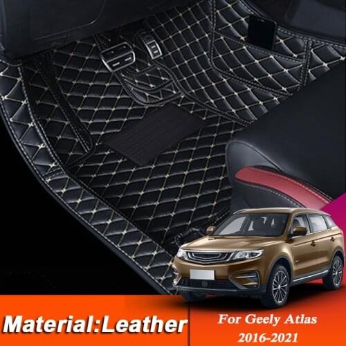 Car Styling Custom Foot Mat For Geely Atlas 2016-2021 LHD Leather Floor Protect Waterproof Pad Internal Auto Accessories