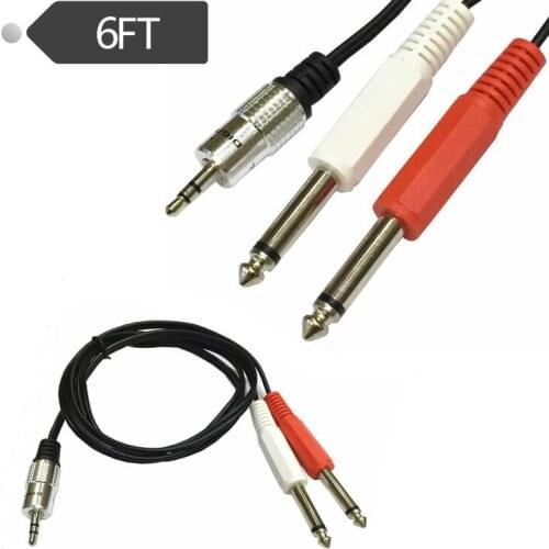 Stereo 1/8" TRS to Dual 1/4" TS Neutrik REAN Connectors-6FT