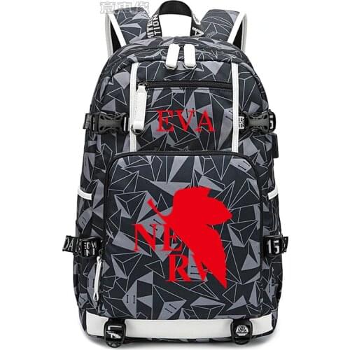 Student schoolbag laptop bag Men Travel bags USB Charging Bruno Bucciarati Oxford EVA Backpack