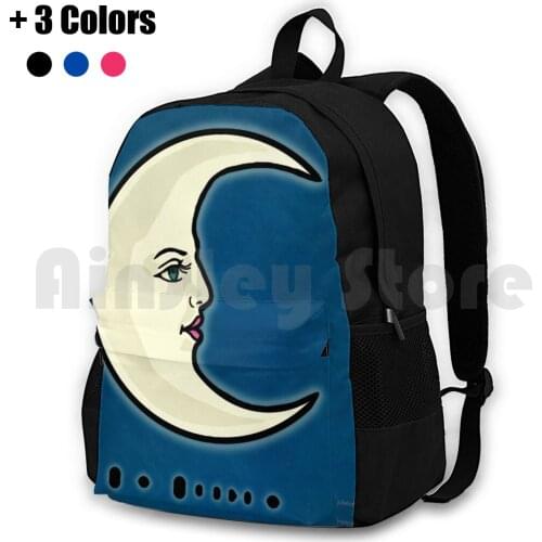 La Loteria #23 La Luna Outdoor Hiking Backpack Riding Climbing Sports Bag La Loteria Loteria Game Mexico Mexican Latina Moon