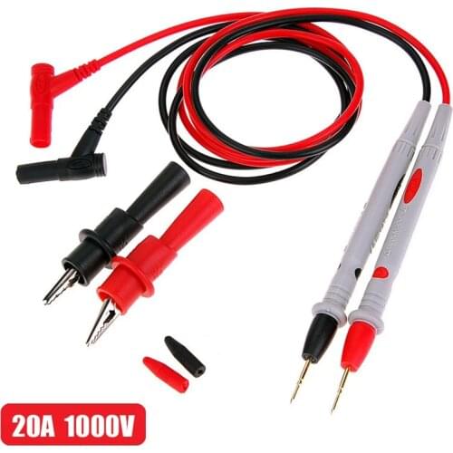 20A 1000V Universal Probe Test Leads Pin for Digital Multimeter Needle Tip Meter Multi Meter Tester Lead Probe Wire Pen Cable