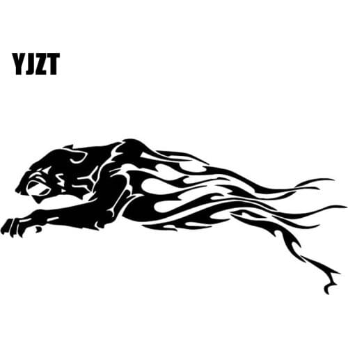 YJZT 18.3CM*8.3CM Fashion Tiger Flame Decoration Vinyl Decal Body Of Car Accessories Car Sticker Black/Silver C4-1040