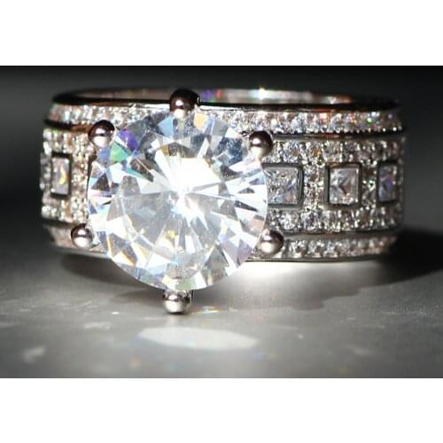 YaYI Jewelry Fashion Princess Cut Prong Setting AAA+ White Cubic Zirconia Silver Color Engagement Wedding Precious Gift Rings