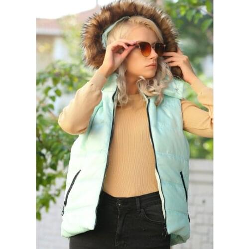 Womens Vests Warm Coat Femme Down Plaid Winter Hooded Zipper Outerwear Autumn Vest Winter Plus Size Gilet Womens Sport