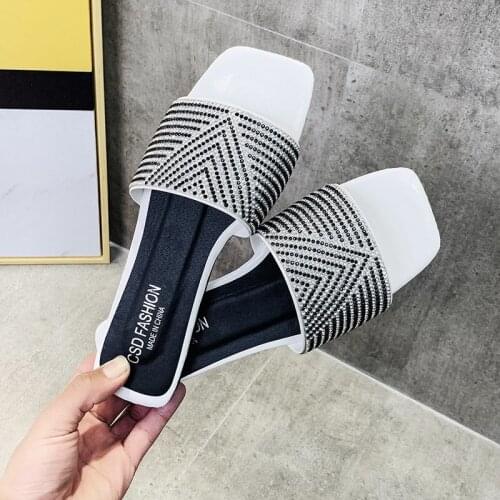 Black White Color Women Slippers Sandals Shoes Antiskid Flat Sole Slippers Woman Sandals Slides Beach Shoes Zapatos De Mujer