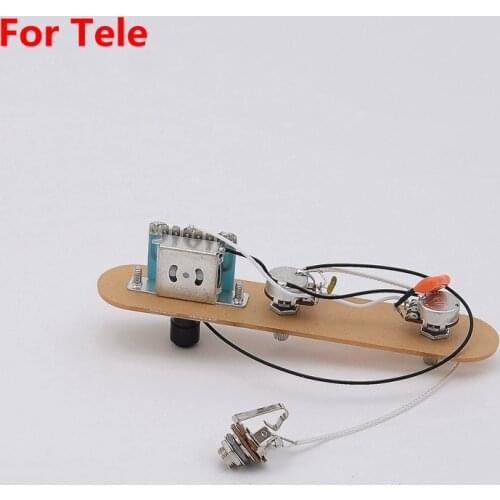 1 Set Electric Guitar Wiring Harness ( 2x 250K Pots + 3-Way Switch + Jack ) with Control Plates for TELE