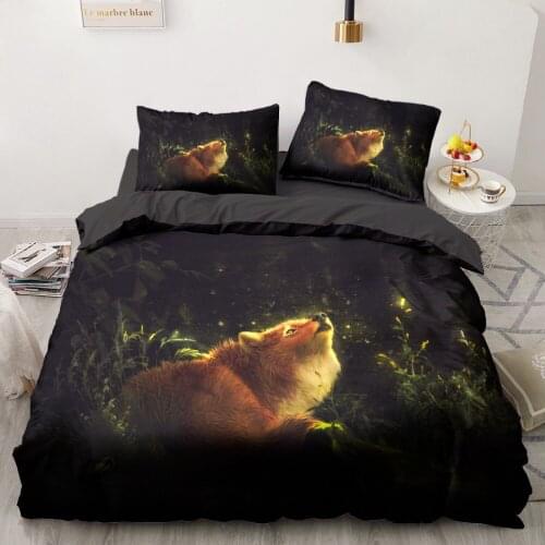 3D Bedding Sets Animal Fox Duvet Quilt Cover Set Comforter Bed Linen Pillowcase King Queen Full 180*215 230*230 Home Texitle