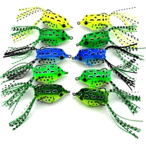 5 Pieces Soft Bionic Frog 5.5cm 8g Simulation Fishing Baits Fishing Frog Lures Top Water Fishing Tackle Lure
