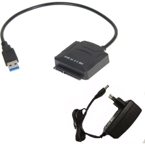 USB 3.0 To SATA EU Power Adapter For 3.5 inch HDD 2.5 inch SSD hard disk with 12V 2A AC DC power adapter support 1tb 2TB 4TB HDD