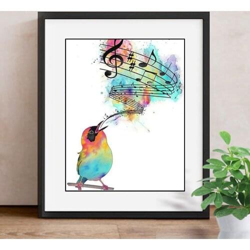 New Arrivals 5D Diamond Painting Bird Full Square Diamond Mosaic Musical Note Diamond Embroidery Cross Stitch Resin Drill