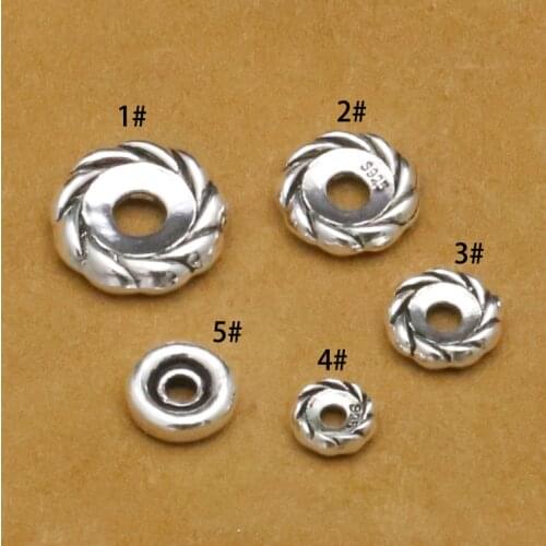 100% 925 Silver Spacers Sterling Jewelry Beads Tibetan Malas Spacers DIY Jewelry Beads