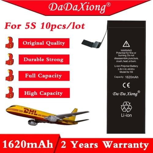 DaDaXiong 100% Original 10pcs/Lot Battery For iPhone 5S 0 Cycle 1620mAh Genuine 0 Cycle Internal Parts Replacement