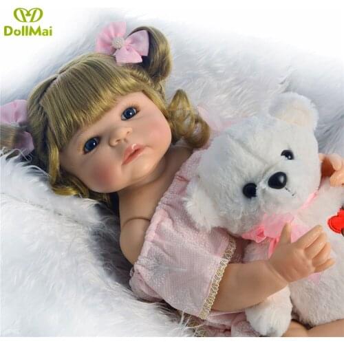 Reborn baby doll vinyl newborn princess reborn toddler full silicone baby dolls 55cm bebes reborn menina with bear gift