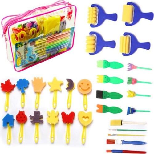 Painting Sponge Brushes Set DIY Safe Creative Durable Art Brush Drawing Toys Set Brush Stamp Graffiti Tools