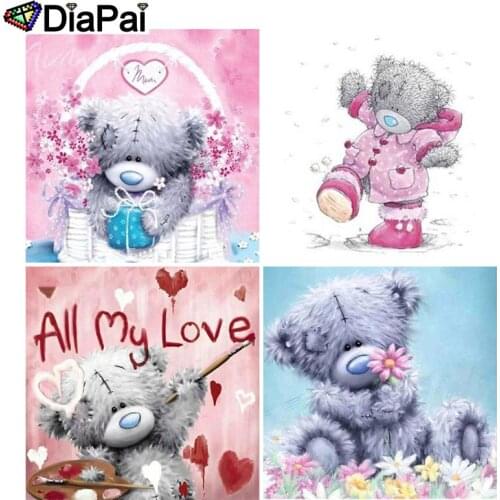 DIAPAI Diamond Painting 5D DIY Full Square/Round Drill "Cartoon bear flower landscape" 3D Embroidery Cross Stitch 5D Decor Gift