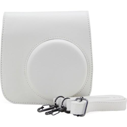 For Fuji Mini 8 8+ 9 Instant Film Camera White PU Leather Camera Shoulder Strap Bag Case Cover Pouch Protector