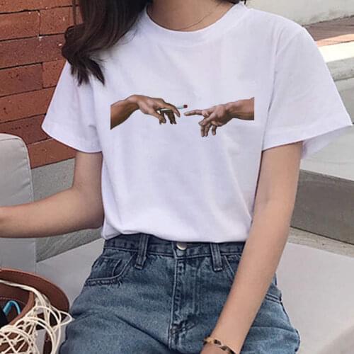 David Michelangelo Oil Painting T Shirt Women Harajuku Ullzang Funny T-shirt Aesthetic Grunge Tshirt 90s Graphic Top Tees Female